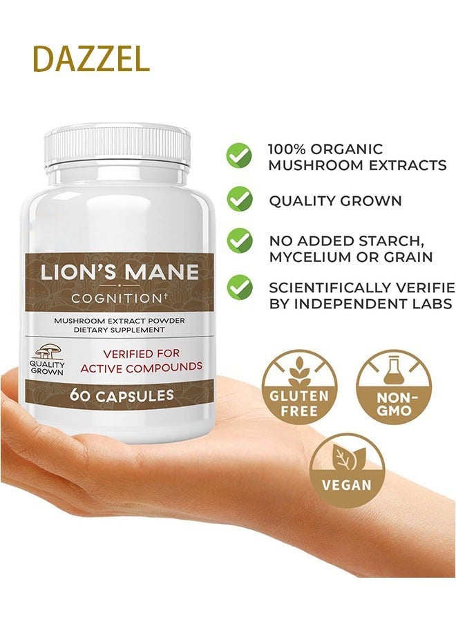 DAZZEL Visit the Real Mushrooms Store Lion's Mane Cognition Capsules (60Pieces) - Image 2